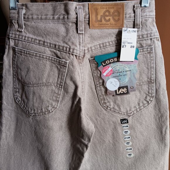 Vintage Mens Lee Jeans 27x28 1980's LOOSE FIT TAPERED PREP FOXTAIL DENIM JEANS - Picture 3 of 5